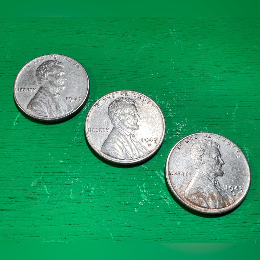 ⚫️ Vintage - All 3 Mints - 1943 Steel Pennies - War Time Wheaties - Collectible - Picture 9 of 16